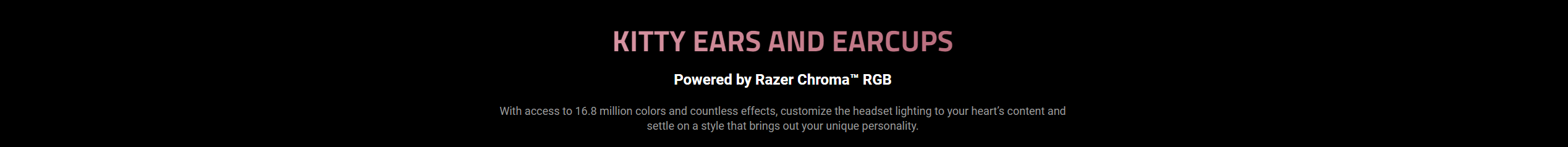 A large marketing image providing additional information about the product Razer Kraken Kitty V2 - Wireless Bluetooth RGB Gaming Headset (Quartz Pink) - Additional alt info not provided